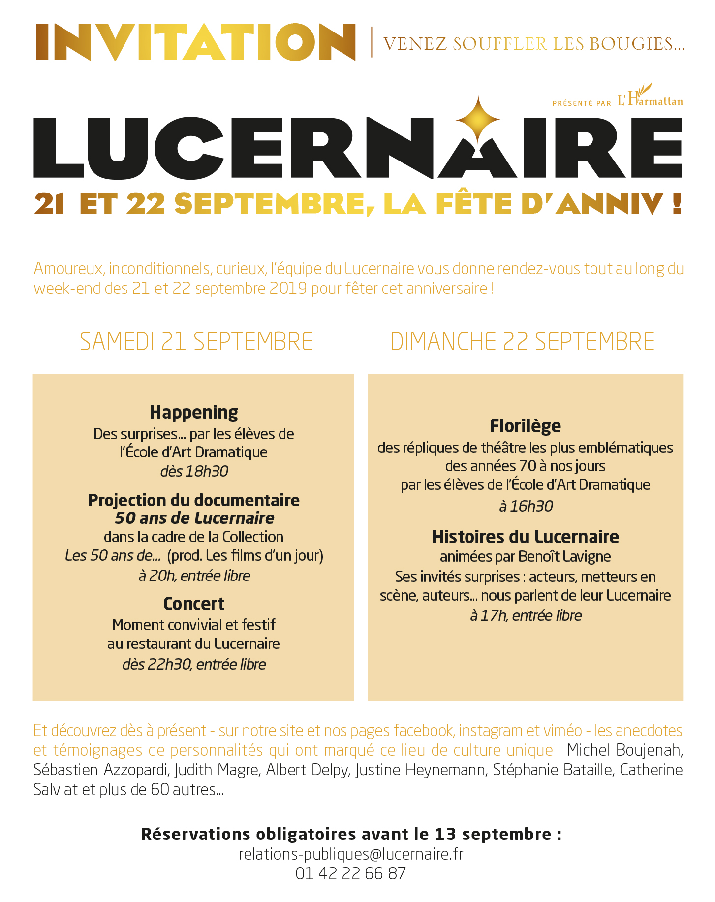 Newsletter Lucernaire